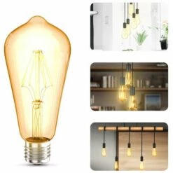 B.K.LICHT 10x Ampoules LED Filament Vintage Lampe Industrielle E27 Ampoule Rétro ST64 4W LOT De 10 -Pas Cher Ampoule LED Boutique 56406632 4