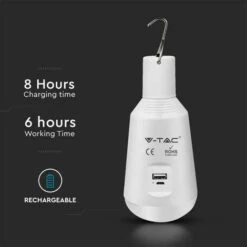 V-TAC Ampoule LED Rechargeable Avec USB Et Panneau Solaire 7W CCT 3en1 IP20 -Pas Cher Ampoule LED Boutique 56839658 3