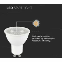 V-TAC Projecteur LED Puce Samsung GU10 7.5W 38° 3000K -Pas Cher Ampoule LED Boutique 56856972 4