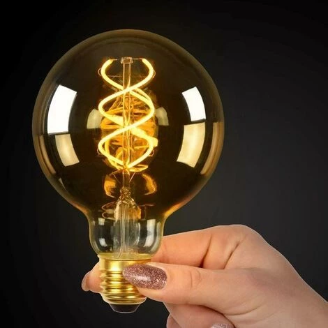 Ampoule Filament Ambre E27 LED - Lucide G95- 49032/05/62 4 Ampoule Filament Ambre E27 LED - Lucide G95- 49032/05/62 – Image 2