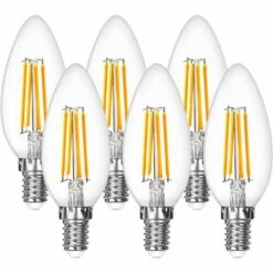 FLYME E14 Ampoule LED Filament Bougie Vintage, 4.5W E14 LED Blanc Chaud 2700K 470 Lumen, Remplace 40W Ampoule Incandescence, Non Dimmable - 6 Pcs