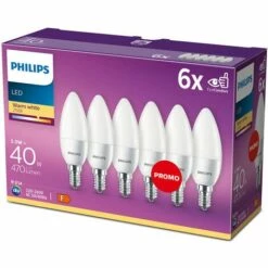 PHILIPS  Philips Ampoule LED 40W, E14, Blanc Chaud, Lot De 6