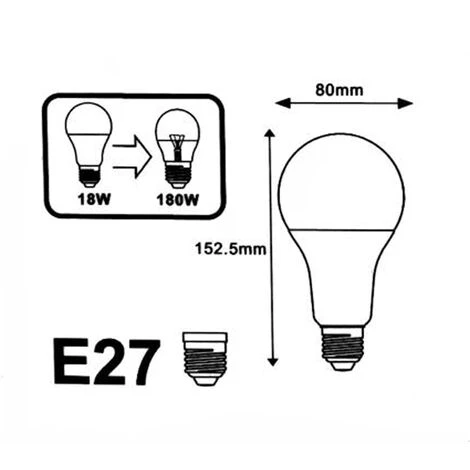 Ampoule E27 LED 18W 220V A80 - Blanc Chaud 2300k - 3500k - SILUMEN 4 Ampoule E27 LED 18W 220V A80 - Blanc Chaud 2300k - 3500k - SILUMEN – Image 2