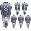 GRID COOL 6 Pièces Ampoule LED E27 Vis Rétro Nostalgique Lampe à Incandescence De Tungstène Suie Positive Ampoule Blanche 6WW Bulle De Suie 5000K -Pas Cher Ampoule LED Boutique 58349405 1