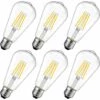 GRID COOL 8W Ampoule LED Filament E27 ST64, Equivalent à Ampoule Incandescente 60W, Ampoule Rétro Edison, 806LM 2700K Blanc Chaud, Non-dimmable, Lot De 6, LVWIT [Classe énergétique E] -Pas Cher Ampoule LED Boutique 58349475 1