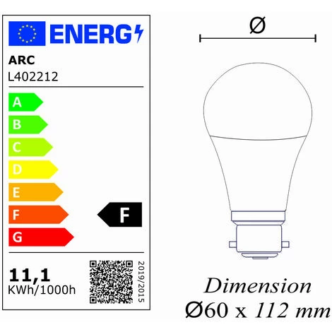 LUTECE-ARC Ampoule LED 11,1W (équiv. 75W) B22 1055lm 4000K - Garantie 5 Ans 6 LUTECE-ARC Ampoule LED 11,1W (équiv. 75W) B22 1055lm 4000K - Garantie 5 Ans – Image 4