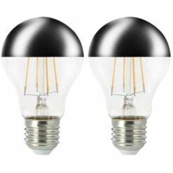 LUCE AMBIANTE DESIGN Pack De 2 Ampoules LED Filament E27 Calotte Argentée Ø60mm 7W 680lm 4000K 360 -Pas Cher Ampoule LED Boutique 59255168 3