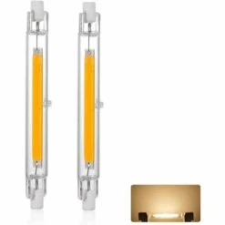 DKSFJKL Ampoule LED R7S 118mm 20W Dimmable, Blanc Chaud 3000K 3000LM, Linéaire Remplacer Lampe Halogène J118 300W, Éclairage à 360 Degrés, Sans Scintillement, R7S OCB LED Tubes Pour Projecteur, Lot De 2