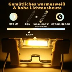 DKSFJKL R7S LED 118mm Dimmable 1200LM, 20W Ampoule R7S LED Blanc Chaud 3200K, Remplacement J7S Halogène 180W-200W Lampe, R7S LED COB Haute Lumière Linéaire, éclairage à Faisceau 360 °, AC 220-240V, 2 Pcs -Pas Cher Ampoule LED Boutique 59287041 4