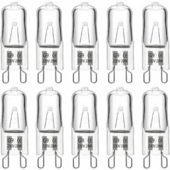 TINOR Ampoule Halogene G9 28W 230V, 370LM 2700K Blanc Chaud Dimmable, G9 Ampoules Capsule, Pour Lustres, Lampes De Paysage, Appliques Murales, Éclairage D'armoire, Lot De 10