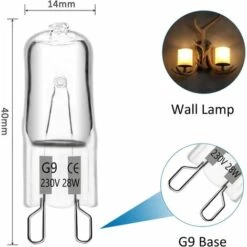 TINOR Ampoule Halogene G9 28W 230V, 370LM 2700K Blanc Chaud Dimmable, G9 Ampoules Capsule, Pour Lustres, Lampes De Paysage, Appliques Murales, Éclairage D'armoire, Lot De 10 -Pas Cher Ampoule LED Boutique 59465703 3
