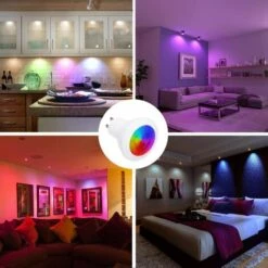 Cisea Ampoule LedGU10 RGB Spot Culot Led Changementde Couleur, Ampoules Led RGBW Dimmable Blanc Chaud (2700K-6500K) Spots LED - Télécommande Infrarouge Incluse (paquet De 4) -Pas Cher Ampoule LED Boutique 60688837 4