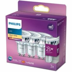 PHILIPS  Spot LED Philips Blanc Chaud GU10 2,7W 3 Pièces -Pas Cher Ampoule LED Boutique 60851325 3