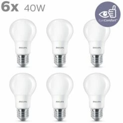 Ampoule LED Philips Matt 40W E27 Blanc Chaud 6 Pièces