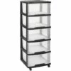 Système à Tiroirs + Roulettes Curver Essentials 5x20L Noir/transparent -Pas Cher Ampoule LED Boutique 60858921 1