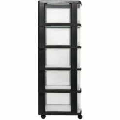 Système à Tiroirs + Roulettes Curver Essentials 5x20L Noir/transparent -Pas Cher Ampoule LED Boutique 60858921 3