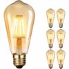 DECKON Ampoules LED Rétro E27 (4W/220V) 2600-2700K Ampoules Rétro Vintage Antique Ampoules, Couleur Ambre Chaude, Lot De 6