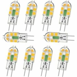 TRIOMPHE Ampoule G4, Ampoule G4 LED 1.5W 120-150（lm）, Équivalent 15W G4 Ampoule Halogène, Blanc Chaud 3000K, AC/DC 12V, Sans Scintillement, Non Dimmable, Lot De 10,T-Audace