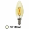 MIIDEX LIGHTING Ampoule LED COB à Filament 2W (18W) E14 Blanc Jour 4000°K Flamme Dorée -Pas Cher Ampoule LED Boutique 6322617 1