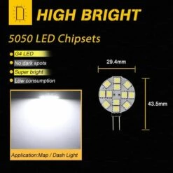 FOZIY 10xAmpoule LED G4 AC/DC 12V Non Dimmable Blanc 6000-6500K Ampoule De Lumière Remplacement 2W Lampe Halogène Pour Cuisine Camping-Car RV Remorque Bateau，Fonepro -Pas Cher Ampoule LED Boutique 63528587 5