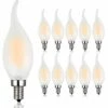 XUEQIEE Ampoule LED E14 à Filament Dimmable, Lot De 10 Ampoules Flamme, 4 Watts Consommés Equivalence Incandescence 40W, 2700K Blanc Chaud Et 400LM, Angle De Faisceau 360° [Classe énergétique A+] -Pas Cher Ampoule LED Boutique 63585147 1