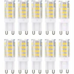 MINKUROW G9 LED Lampe Ampoules, Blanc Chaud 3000K 5W G9 LED Ampoule Lumiere équivalent Aux Ampoules Halogènes De 40 W 420 Lumens; Not Dimmable, Lot De 10 ，