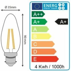 ARUM LIGHTING Ampoule LED 4.9W (40W) B22 Filament Flamme Blanc Chaud 2700°K 7 ARUM LIGHTING Ampoule LED 4.9W (40W) B22 Filament Flamme Blanc Chaud 2700°K -Pas Cher Ampoule LED Boutique 6392963 3