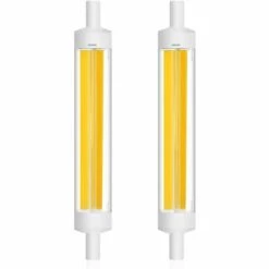 CARILLONSàVENT R7S 15W 118mm Ampoule LED COB Filament Linéaire 360 Degrés J118 Ampoule Projecteur 1200LM équivalent Ampoule Halogène 120Wblanc Chaud (2700K-3000K)(Lot De 2) [Classe énergétique A++] Carivent