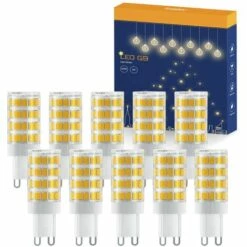 ENLENK Ampoule LED G9 5W, Ampoule G9 LED Blanc Chaud 3000K, 550LM, Non Dimmable, Sans Scintillement, LED G9 Équivalent à 50W Halogène Lampe, Économie D'Énergie Pour Chambre Salon Cuisine, Paquet De 10 [Classe énergétique F]