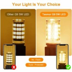 ENLENK Ampoule LED G9 5W, Ampoule G9 LED Blanc Chaud 3000K, 550LM, Non Dimmable, Sans Scintillement, LED G9 Équivalent à 50W Halogène Lampe, Économie D'Énergie Pour Chambre Salon Cuisine, Paquet De 10 [Classe énergétique F] -Pas Cher Ampoule LED Boutique 64492562 3