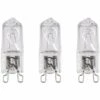 XANLITE - Lot De 3 Ampoules Halogènes Culot G9, 410 Lumens, 36W, 2700 Kelvins, Blanc Chaud Dimmable - PACK3HG930W