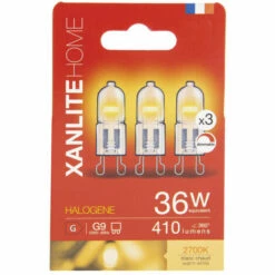 XANLITE - Lot De 3 Ampoules Halogènes Culot G9, 410 Lumens, 36W, 2700 Kelvins, Blanc Chaud Dimmable - PACK3HG930W -Pas Cher Ampoule LED Boutique 64569528 4