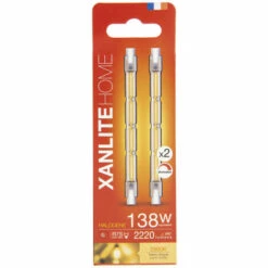 XANLITE - Lot De 2 Ampoules Halogènes Culot R7S, 118mm, 2200 Lumens, équivalence 138 W, 2900 Kelvins, Dimmable - PACK2HR7S118118W -Pas Cher Ampoule LED Boutique 64569529 4
