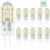 OSQI G4 2W LED Ampoule, 20W Ampoules Halogènes équivalentes, Blanc Chaud 3000K,200Lm,12x SMD,12V AC/DC - Pack De 10 [Classe énergétique A+] -Pas Cher Ampoule LED Boutique 65500463 1