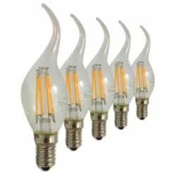 Ampoule E14 LED Flamme Filament 6W 220V 360° (Pack De 5) - Blanc Chaud 2300k - 3500k - SILUMEN
