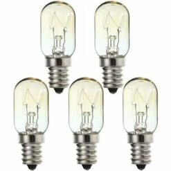 LYCXAMES Lot De 5 Ampoules à Vis E14 15 W 230 V, Ampoule Chauffante Petite Vis Edison SES Blanc Chaud 2700 K, Ampoule E14 Pour Machine à Coudre, Ampoule De Réfrigérateur Pygmy 15 W E14 T20