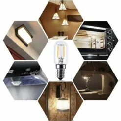 LLOVE Ampoule Réfrigérateur LED2W, T22, 200LM, équivalent à Une Lampe à Incandescence 15W, Blanc Chaud 2700K, 230V, Réfrigérateur / Lampe Au Sel / Avec Petite LED E14, [Classe énergétique A +] -Pas Cher Ampoule LED Boutique 67631215 4