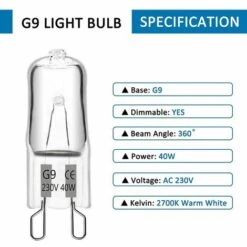 LLOVE Ampoule Halogene G9 40W 230V, 480LM 2700K Blanc Chaud Dimmable, G9 Ampoules Capsule, Pour Lustres, Lampes De Paysage, Appliques Murales, Éclairage D'armoire, Lot De 10 -Pas Cher Ampoule LED Boutique 68014434 3