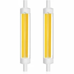 LLOVE R7S 15W 118mm Ampoule LED COB Filament Linéaire 360 Degrés J118 Ampoule Projecteur 1200LM équivalent Ampoule Halogène 120W Blanc Froid (6000K-6500K) (Lot De 2) [Classe énergétique A++]