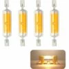 LLOVE 4 Pièces R7S LED 78mm Ampoules Dimmable 10W 230V, Ampoule LED Blanc Chaud 3000K, 800LM COB Ampoule LED, 360° Angle De Faisceau, Equivalent à 80W Lampe Halogène [Classe énergétique A+]