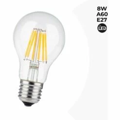 BARCELONA LED Ampoule LED E27 8W A60 Filament Clear | Blanc Froid - Blanc Froid