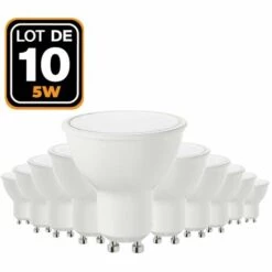 EUROPALAMP 10 Ampoules GU10 5W Eq. 40W Blanc Naturel 4500k Haute Luminosité - Blanc Neutre 4500K