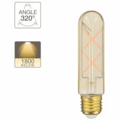 XANLITE - Ampoule LED (T125) Tube / Vintage Au Verre Ambré, Culot E27, 4W Cons. (30W Eq.), 323 Lumens, Lumière Blanc Chaud - RFDE300T125A -Pas Cher Ampoule LED Boutique 7374675 3
