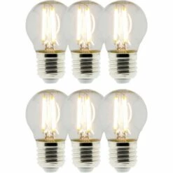 ELEXITY Lot De 6 Ampoules Déco Filament LED Sphérique 4W E27 470lm 2700K
