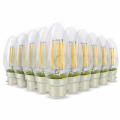 ECLAIRAGE DESIGN Lot De 10 Ampoules LED Flamme Filament 4w 40W Culot B22 Blanc Chaud 2700K