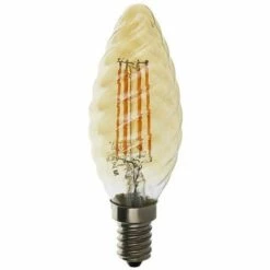MIIDEX LIGHTING Ampoule LED COB FILAMENT 1W (9W) E14 Torsadée Dorée Blanc Chaud 2700°K