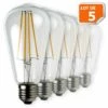 LAMPESECOENERGIE Lot De 5 Ampoules Led Filament ST64 Style Edison Teardrop 7 Watt (eq.52 Watt) Culot E27 -Pas Cher Ampoule LED Boutique 8973814 1