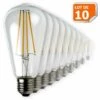 LAMPESECOENERGIE Lot De 10 Ampoules Led Filament ST64 Style Edison Teardrop 7 Watt (eq.52 Watt) Culot E27 -Pas Cher Ampoule LED Boutique 8973815 1