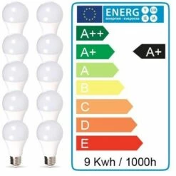 ECLAIRAGE DESIGN Lot De 10 Ampoules LED E27 9W Eq 60W 806m Blanc Froid -Pas Cher Ampoule LED Boutique 9181218 5