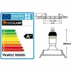 EUROPALAMP 20 Spots Encastrable Orientable BLANC Avec GU10 LED De 7W Eqv. 56W Blanc Neutre 4500K - Blanc Neutre 4500K -Pas Cher Ampoule LED Boutique 9350716 3